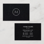 Monochrome minimalistische monogrammen Elegant Visitekaartje (Voorkant / Achterkant)