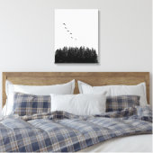 Monochrome minimalistische vliegganzen en pijnbome canvas afdruk (Insitu (Slaapkamer))