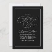 Monochrome minimalistische zwarte bruiloft repetit kaart (Voorkant)
