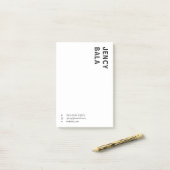 Monochrome Modern Minimal Black White Design Post-it® Notes (Op bureau)