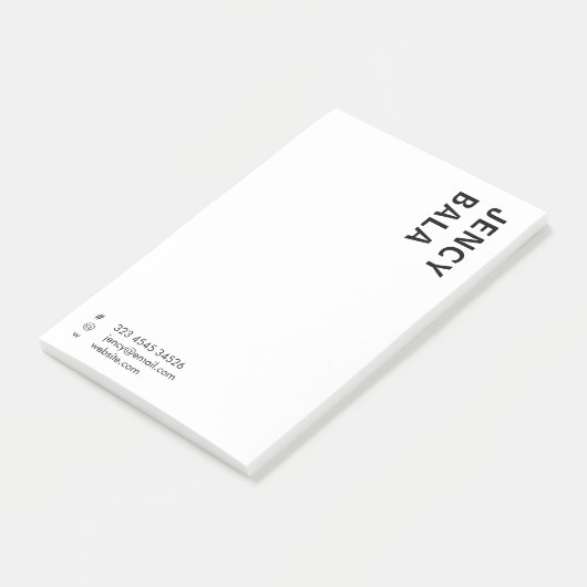 Monochrome Modern Minimal Black White Design Post-it® Notes (Schuin)