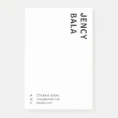 Monochrome Modern Minimal Black White Design Post-it® Notes (Voorkant)