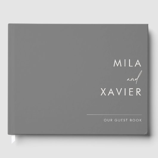Monochrome | Modern Minimal Wedding Guestbook Gastenboek (Voorkant)