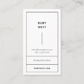 Monochrome moderne minimalistische zwart-wit visitekaartje (Voorkant)