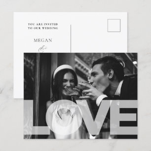 Monochrome moderne stylist typografie foto bruilof briefkaart