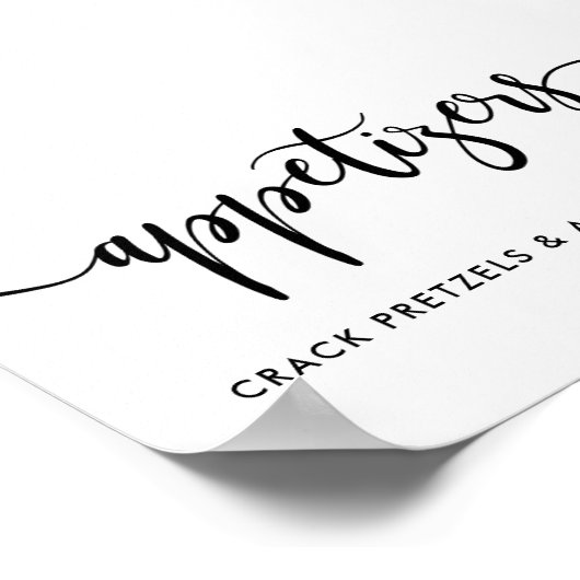 Monochrome moderne typografie Appetizers Poster (Hoek)