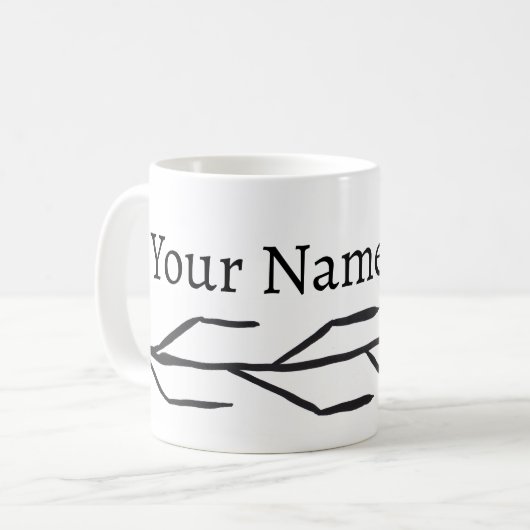 Monochrome Mok van inktvertakking (Voorkant links)