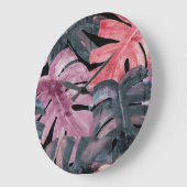 Monochrome Monstera: Waterverf Tropisch Patroon. Grote Klok (Hoek)