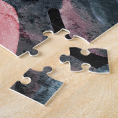 Monochrome Monstera: Waterverf Tropisch Patroon. Legpuzzel (Zijkant)