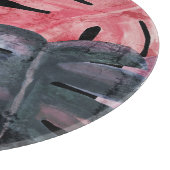 Monochrome Monstera: Waterverf Tropisch Patroon. Snijplank (Hoek)