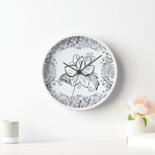 Monochrome Mooie Bloem, Grafisch Kunstwerk