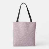 Monochrome mosterroze bloemen tote bag (Achterkant)