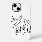 Monochrome Mountain and Pine Forest Phone Case (Achterkant)