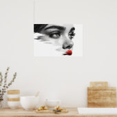 Monochrome Muse: een glimp van genade Poster (Keuken)