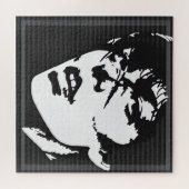 Monochrome mysterie: Abstract portret Legpuzzel (Horizontaal)