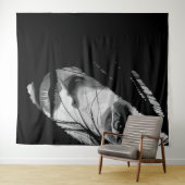 Monochrome mysterieuze portretkunst wandkleed (In Situ (horizontaal))