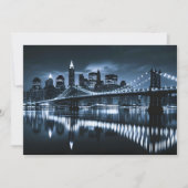 Monochrome New York Skyline Nightscape Aankondiging (Voorkant)
