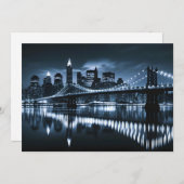 Monochrome New York Skyline Nightscape Aankondiging (Voorkant / Achterkant)