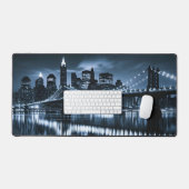 Monochrome New York Skyline Nightscape Bureaumat (Keyboard & Muis)
