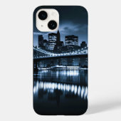 Monochrome New York Skyline Nightscape Case-Mate iPhone Case (Achterkant)