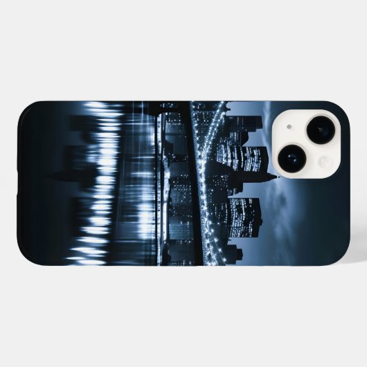 Monochrome New York Skyline Nightscape Case-Mate iPhone Case (Achterkant (horizontaal))