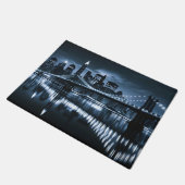 Monochrome New York Skyline Nightscape Deurmat (Schuin)