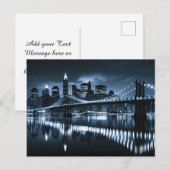 Monochrome New York Skyline Nightscape Feestdagenkaart (Voorkant / Achterkant)