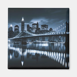 Monochrome New York Skyline Nightscape Magneet