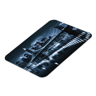 Monochrome New York Skyline Nightscape Magneet