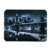 Monochrome New York Skyline Nightscape Magneet (Horizontaal)