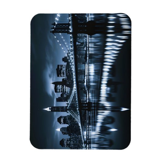 Monochrome New York Skyline Nightscape Magneet (Verticaal)