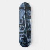 Monochrome New York Skyline Nightscape Persoonlijk Skateboard (Voorkant)