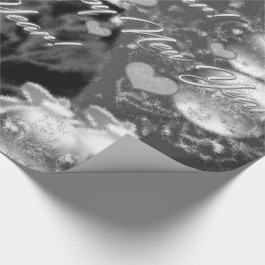 Monochrome nieuwjaars thema Verpakkingspapier Cadeaupapier (Hoek)