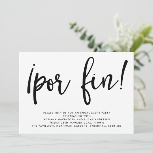 Monochrome openharding! Uitnodiging van de Engagem (Staand voorkant)