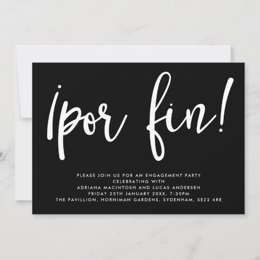 Monochrome openharding! Verlovingsfeest Kaart (Voorkant)