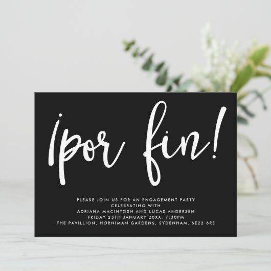 Monochrome openharding! Verlovingsfeest Kaart (Staand voorkant)