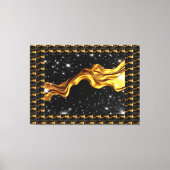 Monochrome Opulent Swirl Liquid Gold Black Achempo Canvas Afdruk (Voorkant)