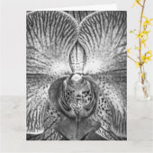 Monochrome Orchidee Wenskaart Kaart (Gele Bloem)