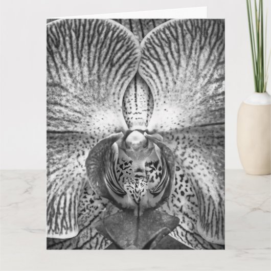 Monochrome Orchidee Wenskaart Kaart (Voorkant)