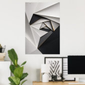 Monochrome Origami Spiraal Poster (Thuiskantoor)