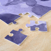 Monochrome Paarse en Mauve Waterverf Floral Legpuzzel (Zijkant)