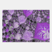 Monochrome paarse fractal kunst inpakpapier vel (Voorkant 3)