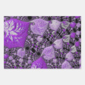Monochrome paarse fractal kunst inpakpapier vel (Voorkant 2)