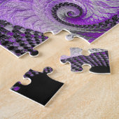 Monochrome paarse fractal kunst legpuzzel (Zijkant)