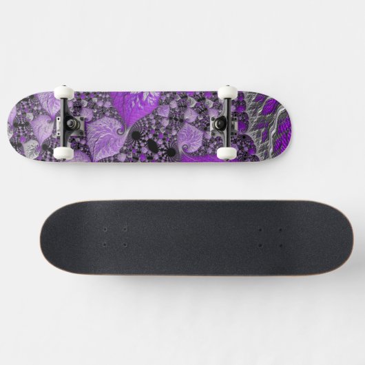 Monochrome Paarse fractale kunst Persoonlijk Skateboard (Horizontaal)