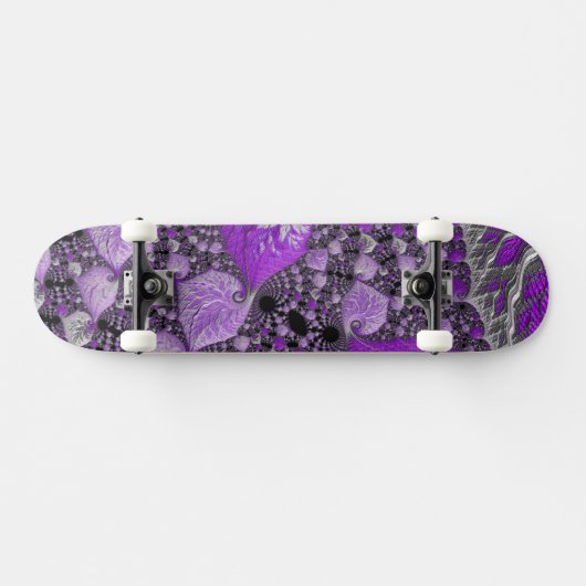 Monochrome Paarse fractale kunst Persoonlijk Skateboard (Horizontaal)