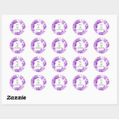 Monochrome paarse huwelijkskrans sticker (Vel)