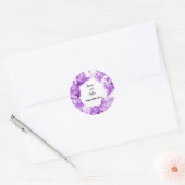 Monochrome paarse huwelijkskrans sticker (Envelop)