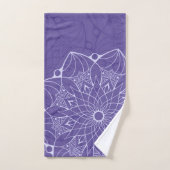 Monochrome Paarse Mandala Bath Towelset Bad Handdoek (Handdoek)