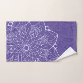 Monochrome Paarse Mandala Bath Towelset Bad Handdoek (Handdoek)